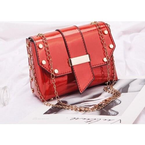 Summer Female Bag Womens Patent Leather Laser Shoulder Messenger Bag 2020 New Willow Nail Small Square Bag Laser Small Bag