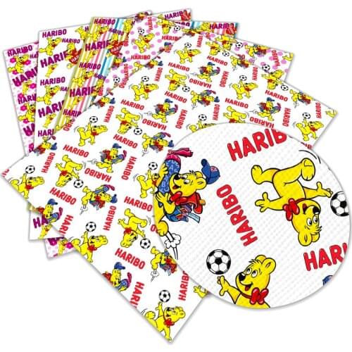 Cartoon Animals Print Faux Leather Sheets For Tissue Sewing Bows Earring Material 30*136CM