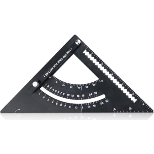 Triangle Ruler Framing Measure Layout Tool Woodworking Carpenter Multifunction Aluminium Alloy 45Degree Square Angle Protractor
