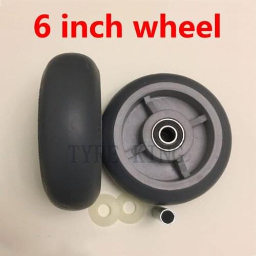 High Quality 6 Inch Rubber Wheel 6" Solid Wheel Flat Wheel Cart Wheel Medical Caster Silent Wheel Cloth Grass Wheel 1 Pcs