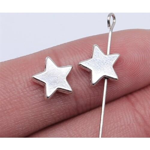WYSIWYG 20pcs 9x9mm Antique Silver Color Star Beads For Jewelry Making DIY Jewelry Findings