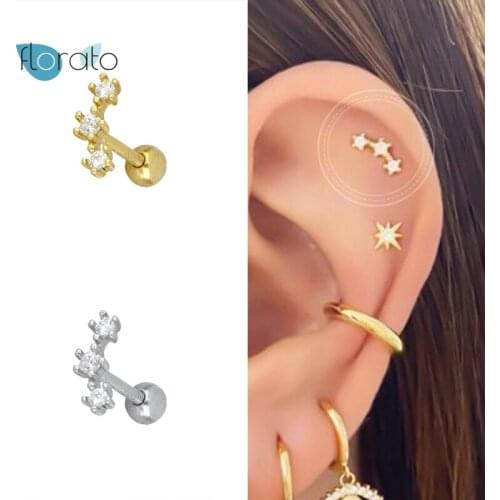 925 Silver Ear Needle Stud Earring Cute Korean Bling Glitter for Women Simple Engagement Birthday Studying Earring Charm Jewelry