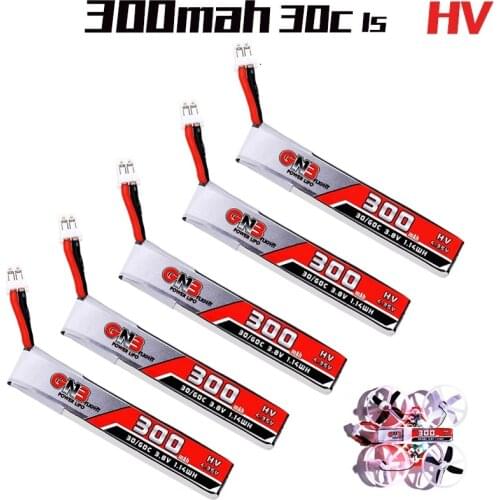 1/2/3/5/10Pcs GNB 1S 3.8V 300mAh 30C/60C LiHV Lipo battery PH2.0 Plug for UK65 US65 Happymodel Mobula7Snapper BetaFPV 65S Drones