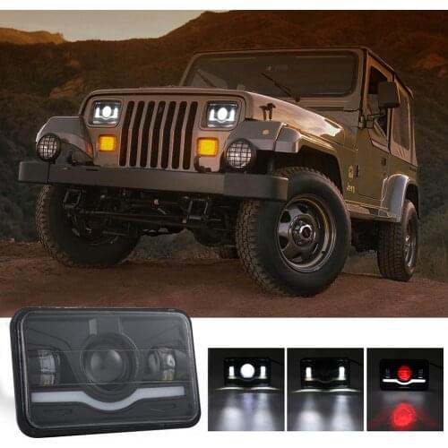 150W 5 inches Square 6000K White Amber LED Headlight Bulb Lamp Fit for Truck