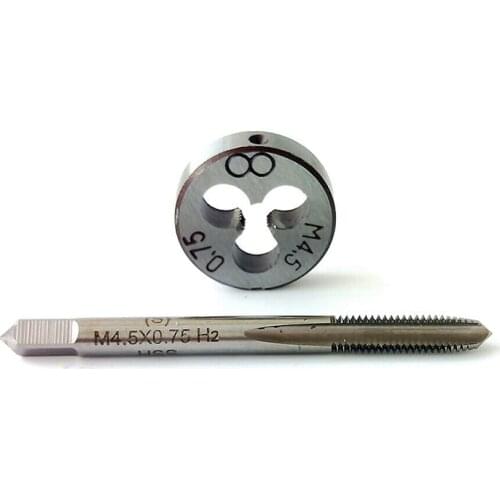 Tap M4.5 * 0.75 + Die M4.5 * 0.75 Brand HSS Metric Straight Flute Thread Screwnd