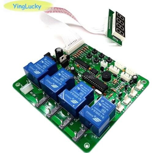 Arcade JY-21 coin operated 4 digit multi function timer card for 1-4 device machines, pcb time control with all cables washing