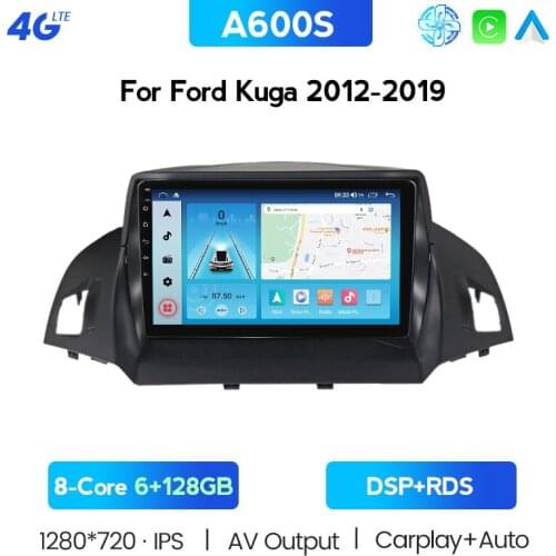 With Cooling Fan 6GB +128GB Android 10 For Ford Kuga Escape 2013-2016 Car Radio Multimedia Video Player Navigation GPS 2 Din SWC