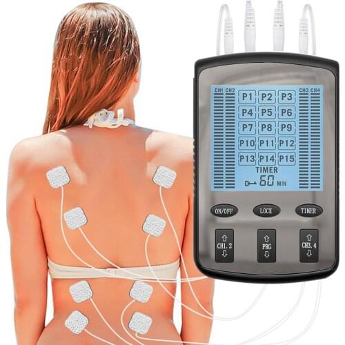 15 Modes 4 Output Electric EMS Muscle Stimulator TENS Unit Electronic Pulse Physiotherapy Massager Health Care Body Massage