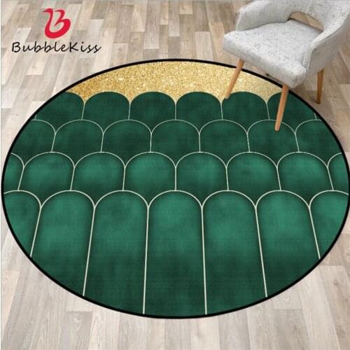 Geometric Round Carpets for Home Living Room Desert Green Cactus Pattern Carpet Rugs for Children Rooms Area Rug for Bedroom