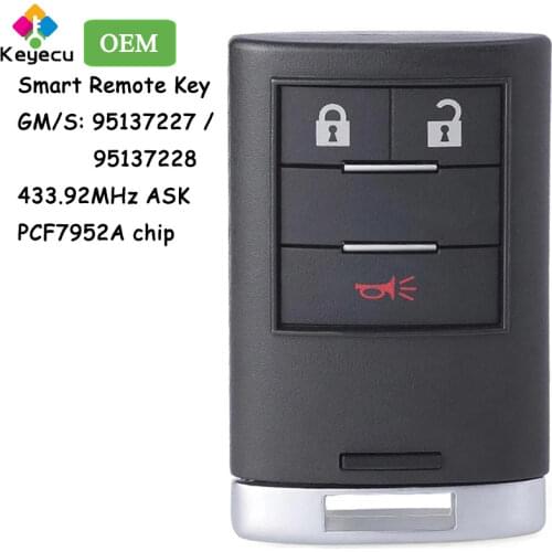 KEYECU Smart Remote Key With 3 Buttons 433MHz PCF7952A Chip - FOB for Holden Chevrolet Captiva 2016 2017 2018, 95137227 95137228