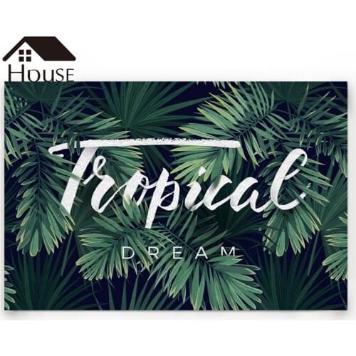 Tropical Plants Bath Rugs Green Banana Leaf Non-Slip Doormat Door Mat Carpet Bathroom Accessories Customizable
