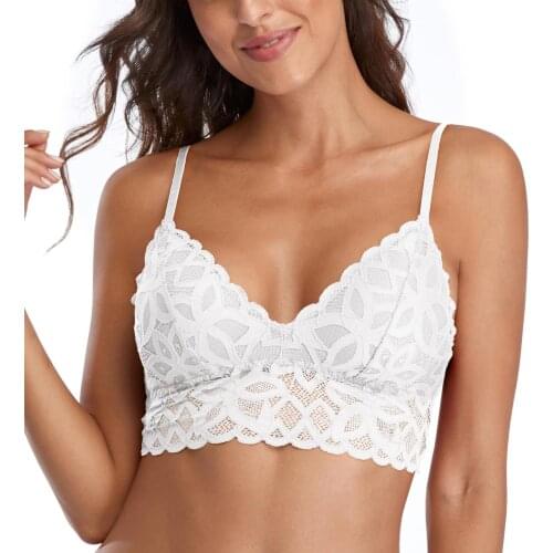 Lace Bralette Top Women Sexy Padded Bra Seamless Lingerie Halter Wireless Brassiere Underwear Sujetador Femme Triangle Cup