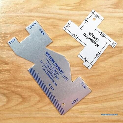 Multi-purpose Measuring Gauge Aluminum Ruler Irregular Sewing Ruler Thickness Measuring Gauge for Patchworks Quilting