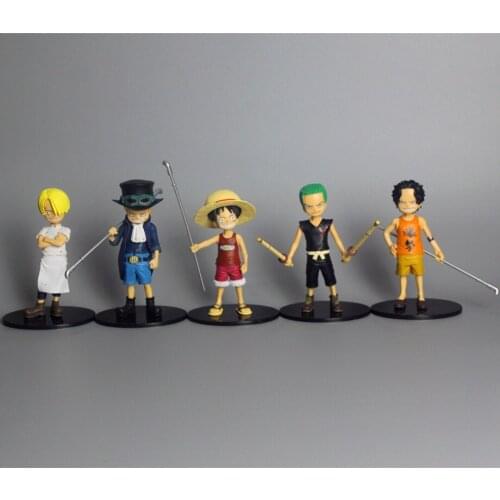 One Piece Hand-made Complete Set of 9 Straw Hat Group Dolls Lufei Sulong Choba Sanji Q Edition Fighting Model Decoration