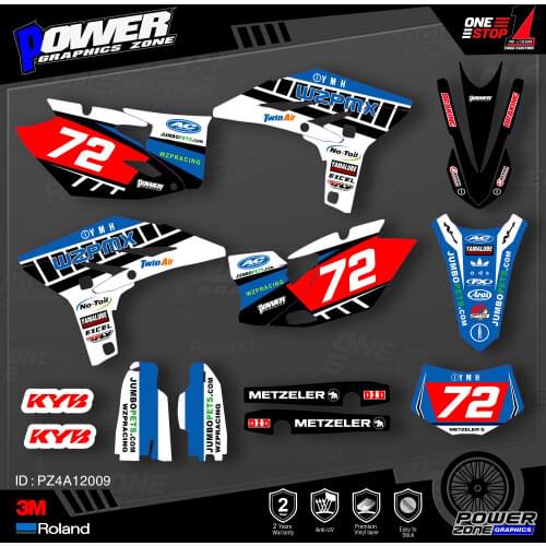 PowerZone Custom Team Graphics Backgrounds Decals 3M Stickers Kit For YAMAHA 2012-2015 WRF450 009