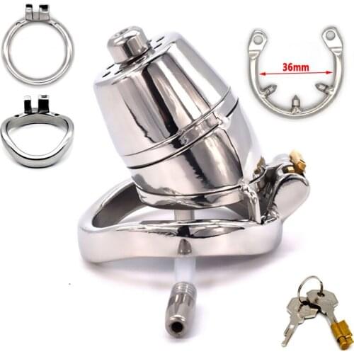 2021 New Sex Toys For Men Metal Chastity Cage Stainless Steel Cock Cage Male Penis Lock BDSM Bondage Ring Adult Sex Products