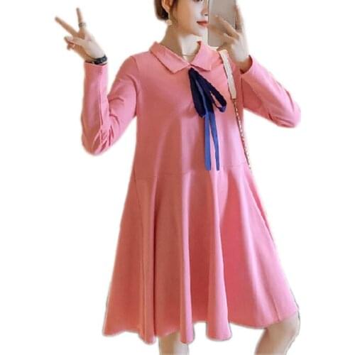 Maternity Dress Pregnancy Clothes For Pregnant Women Dress New Solid Long Sleeve Pregnancy Dresses Fashion Maternity Dresses