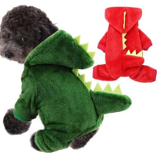 Dog Clothing For Pets Coral Hair Dinosaur Turn Into Wholesale Fall And Winter Warm Four-Legged Clothing Dog Clothing Cat