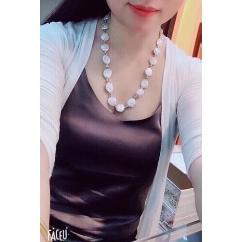 Pearls Sweater Chians 1109 Fine Jewelry Natural Baroque Peals Necklaces 16mm for Women Fine Pearls Necklaces
