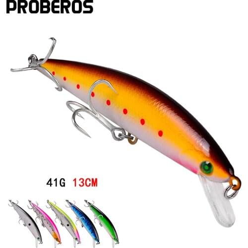 PROBEROS 6pc Fishing lures 41g-1.5oz Hard Artificial Bait with Hooks 13cm-5" Pasce Tackle Crank Wobbler Minnow Baits Swimbait