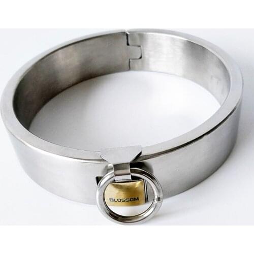 Stainless Steel Neck Collar With Lock Restraints Couples Sex Toys For Woman Men Slave Collar Adult Games Torture BDSM Bondage