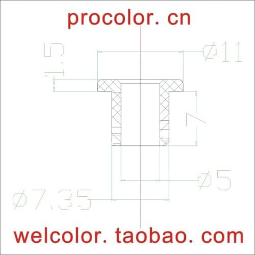 T shaped silicone rubber Hollow plug Power box Outlet protection bushing parts grommet single hole OD 7mm 7.35 7 MM ID 5 5.0 5MM