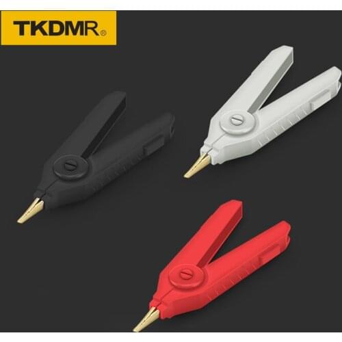 TKDMR 15 Pcs Alligator Kelvin Clip Copper Gold Plated LCR Test Clip Clamp free shipping