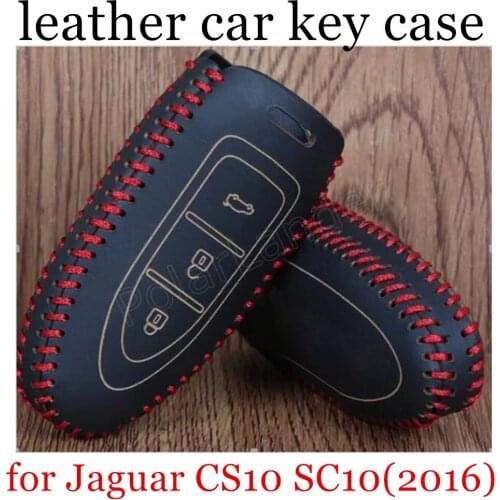 Only Red big promotion car key case car key case sewing Hand genuine quality leather fit for Jaguar CS10 SC10(2016)