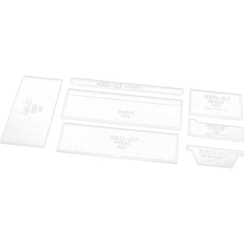 7pcs DIY Short Purse Wallet Leathercraft Acrylic Templates Pattern Stencils