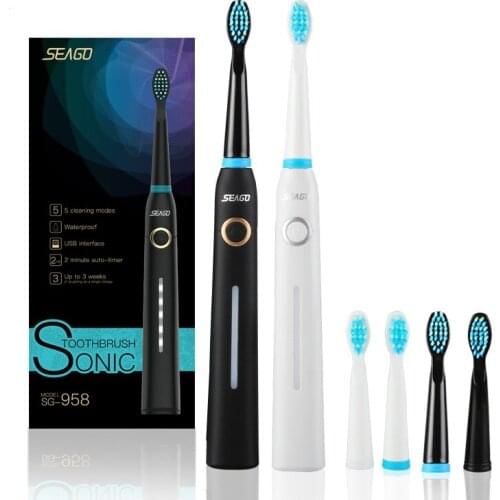 Seago SG958 USB Rechargeable Sonic Electric Toothbrush