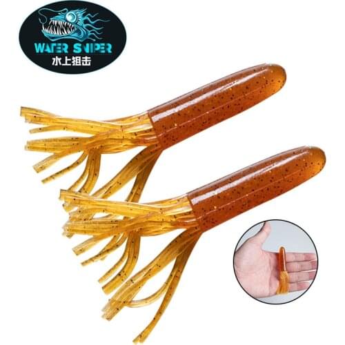 Water Sniper Tube Worm Grub Lure 7g 10pcs Soft Maggot Bait Crappie Jigs Baits for Bass Trout Saltwater Freshwater Fishing
