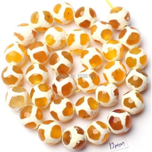 High Quality 12mm Pretty Natural Multicolor Agates Onyx Faceted Round Shape Loose Beads 15" Jewellery Making w1835