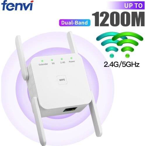 Wifi Repeater 5Ghz Wireless Wifi Extender 1200Mbps Long Range Signal Wi-Fi Amplifier Router Wi Fi Booster 2.4G Wifi Repiter