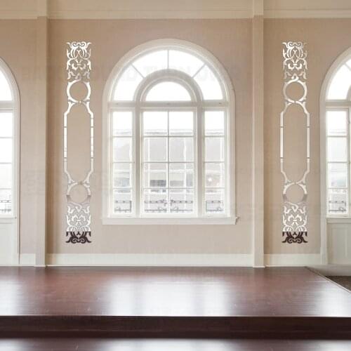 Mirror Wall Stickers Decals Walls Sticker Room Luxury Retro Vintage Royal Palace Column Pillar Frieze Listello Border R201