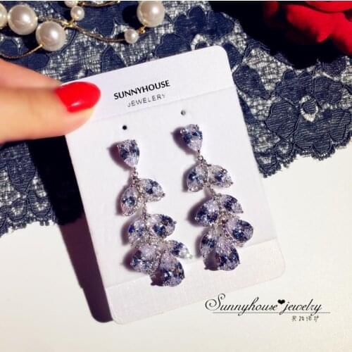 2021 Latest Elegant Ladies 925 Silver Earrings AAAA Zircon Drop-shaped Drop Earrings Fashion Bridal Jewelry Wedding Ring Jewelry