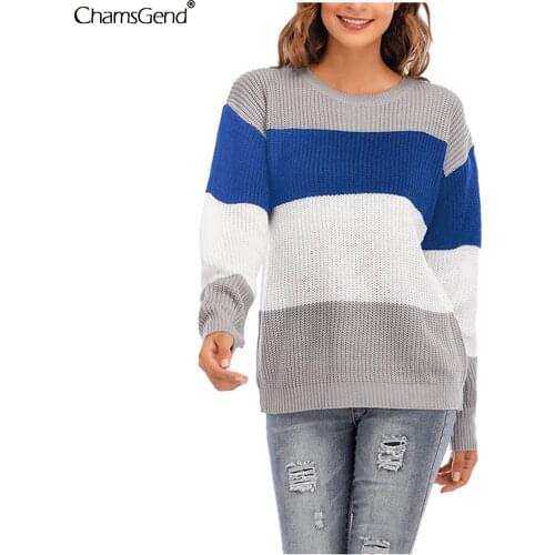 Autumn Winter Long Sleeve Fashion Patchwork Loose Pullover Elegant O Neck Women Knit Sweater Casual Office Lady Top Streetwear