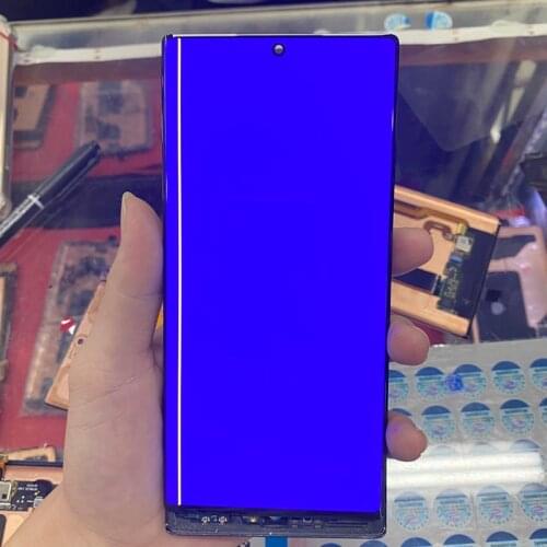 With Dead line LCD For Samsung Galaxy Note 10 Plus LCD Display 6.8''Frame Digitizer Assembly For Note 10 Plus N975 N975F Screen