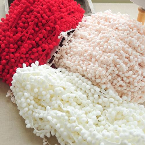 1cmx5m Small Ball Lace Handmade DIY Home Fabric Accessories Cuff Neckline Decoration Light Pink Lace