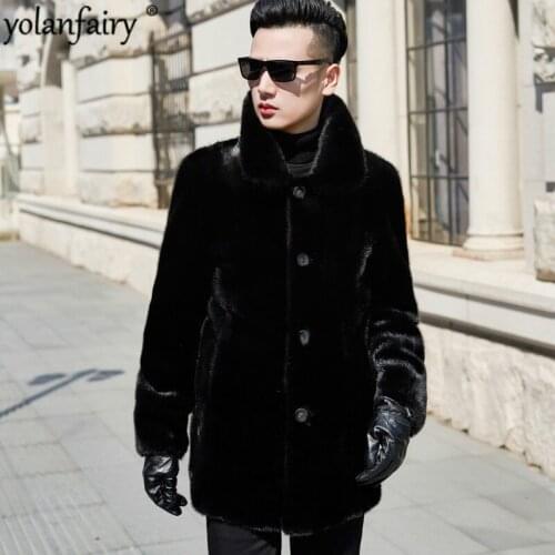2020 Real Fur Coat Natural Mink Fur Coat Winter Jacket Men Clothes Mens Real Shearling Warm Outwear Veste Homme N-2 YY652
