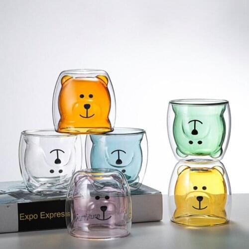 250ML Heat Resistant Double Wall Glass Cup Beer Coffee Milk Water Cups Transparent Cup Drink Glass Cup