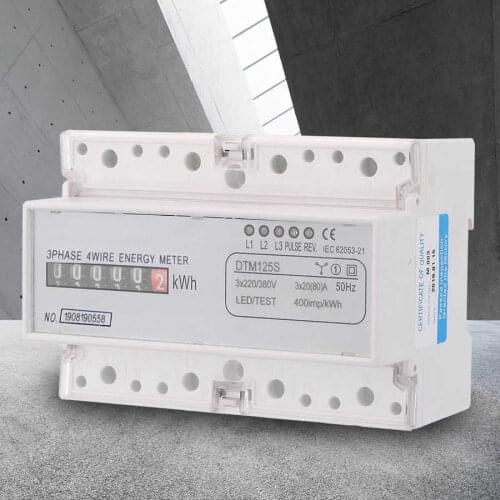 Watt-hour Meter 220/380V 20-80A Energy Consumption Digital Electric Power Meter 3 Phase KWh Meter