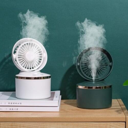 3 Speed Misting Fan with Humidifier Desk Fan 2000mAh USB Rechargeable Air Conditioner Fan for Home Office Room Outdoor Camping