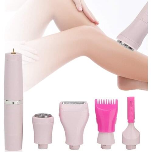 4 IN 1 Electric Shaver for Women Waterpoof Painless Hair Remover kit Rechargeable with 4 Detachable Attachments for wholie body
