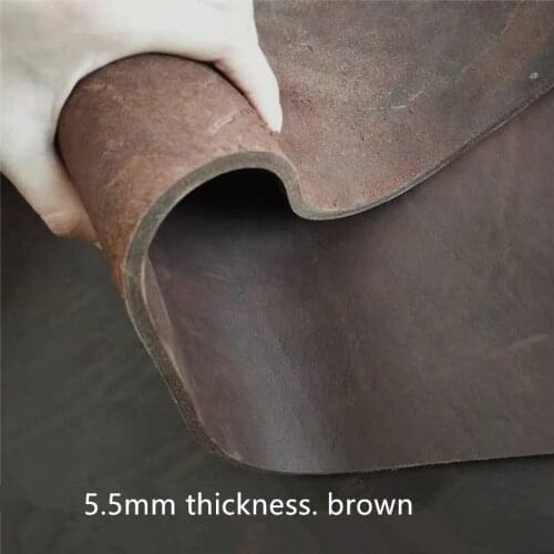 5.5mm Thick Mat Cowhide Leather Brown Plain Weave 2 Meters Long Dog Rope Super Thick Scabbard Waist Leather
