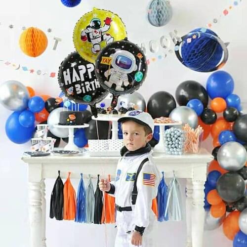 Outer Space Party Astronaut Balloon Rocket Aluminum Foil Helium Balloon Galaxy Theme Birthday Party Decoration Children Boy Toy