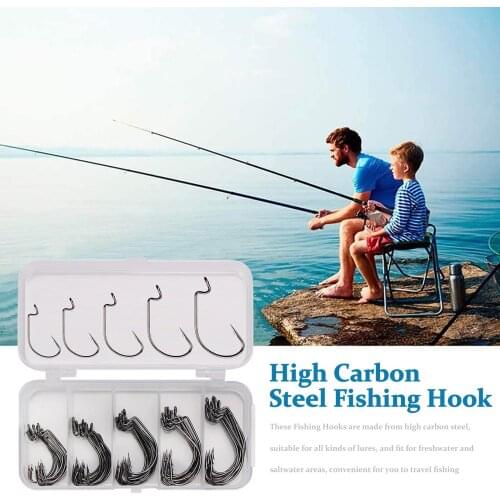 50pc Outdoor Fishing Hook Sliver High Carbon Steel Crank Hook Prevent Winding Fishing Hook Fishhooks Fishing Accessories #P2