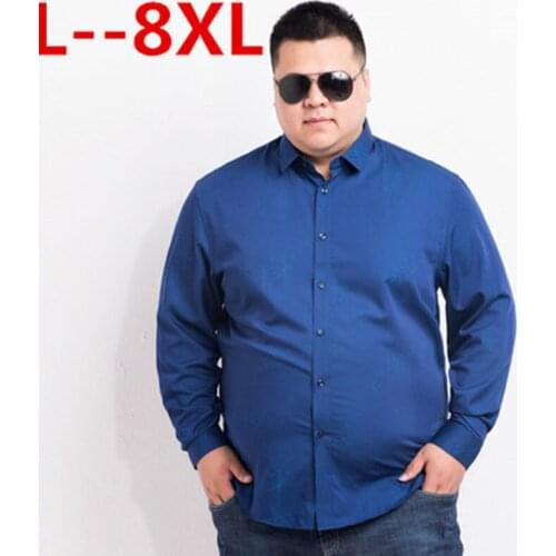 Plus size 5xl 6XL 7XL 8XL Oxford Shirt Men Casual Shirts Long Sleeve Mens High Quality Slim Fit Dress Shirts Cotton