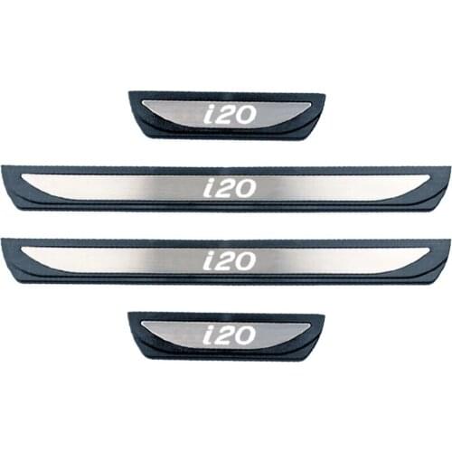 For Hyundai i20 Elite Accessories 2015-2018 2019 2020 2021 Stainless Car Door Sill Kick Scuff Plate Protector Trim Cover Sticker