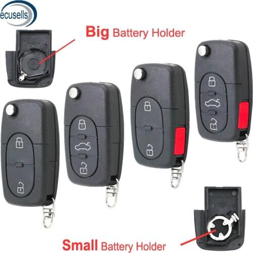 3+2/3/4 Button Replacement Key Case Shell for-Audi A4 A6 A6L HAA HU66 Blade with Big or Small Battery Holder