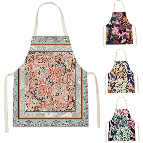Flower Apron Women Men Tropical Floral Aprons for Kitchen Home Cooking Pinafore Baking Cleaning Accessories 47x38cm Tablier